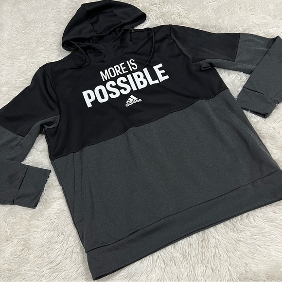 ADIDAS Men’s Black & Grey Sweatshirt Hoodie Size Large - Picture 11 of 11